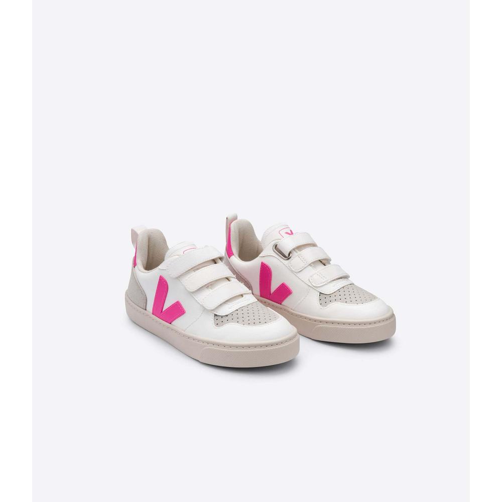 Veja V-10 CWL Kids' Shoes White/Pink | NZ 786UZG